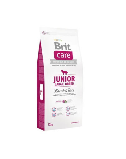 BRIT Care Junior Large Breed Lamb&Rice hrana uscata caini juniori de talie mare, cu miel si orez 12 kg