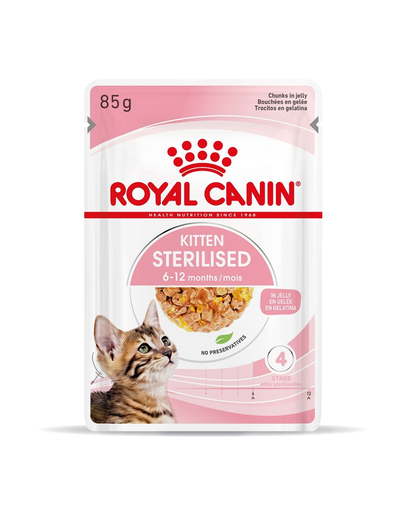 ROYAL CANIN Kitten Sterilised Hrana umeda pentru pisoi sterilizati, in aspic 12 x 85 g