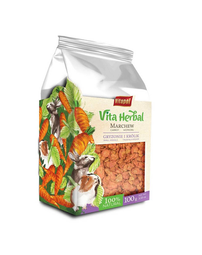 VITAPOL Vita Herbal Recompense pentru rozatoare si iepuri, morcovi uscati 100 g 100