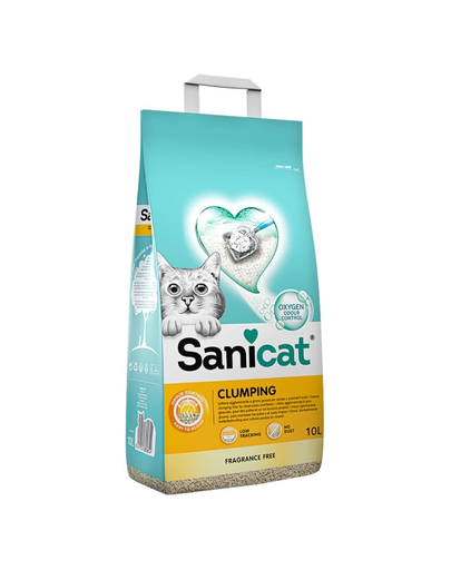 SANICAT Clumping 10 L asternut din bentonita pentru litiera pisicilor, fara miros Asternut imagine 2022