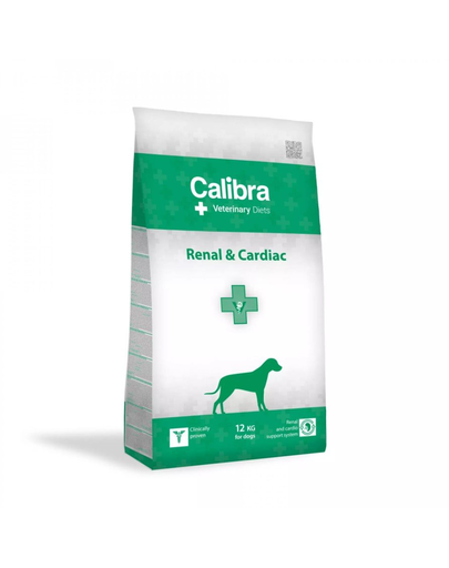  CALIBRA Veterinary Diet Dog Renal &amp; Cardiac Dieta veterniara pentru caini cu probleme renale si tulburari cardiace 12 kg 