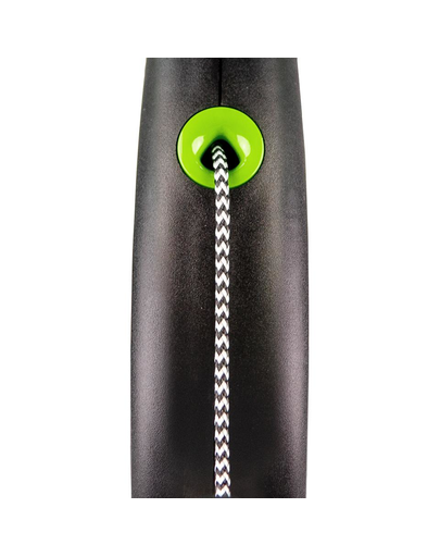 FLEXI Black Design lesa automata cu sir pentru caini, negru cu verde, marimea S, 5 m
