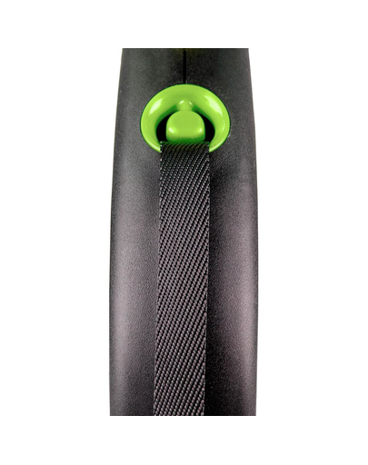 FLEXI Black Design lesa automata cu banda pentru caini, negru cu verde, marimea S, 5 m