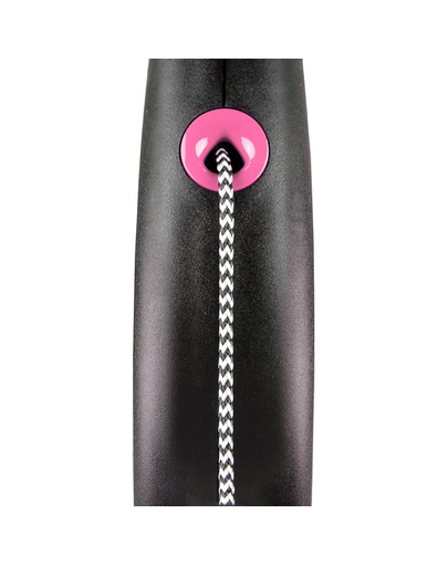 FLEXI Black Design lesa automata cu sir pentru caini, negru cu roz, marimea XS, 3 m