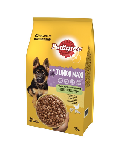 PEDIGREE Vital Protection Junior hrana uscata caini juniori de talie mare, cu pui si orez 15 kg câini imagine 2022