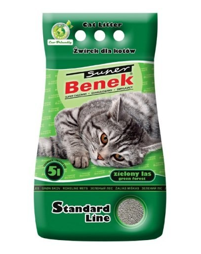 BENEK Super Standard Green Forest miros de pin 5l x 2 (10 l) Nisip litiera pisici -10 imagine 2022