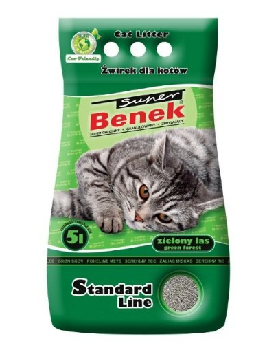 BENEK Super Standard Green Forest miros de pin 5l x 2 (10 l) Nisip litiera pisici