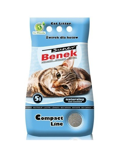 BENEK Super Compact fara miros 5 l x 2 (10 l) asternut pentru litiera pisici