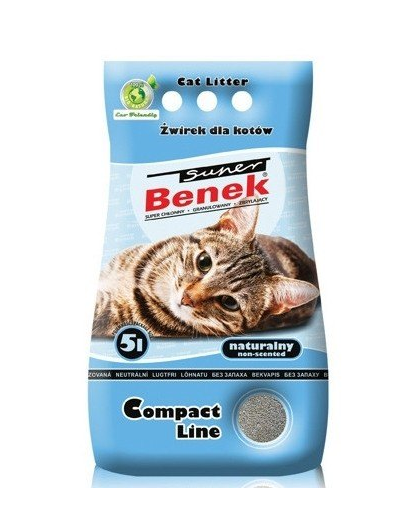 BENEK Super Compact Fara Miros 5 L X 2 (10 L) Asternut Pentru Litiera Pisici