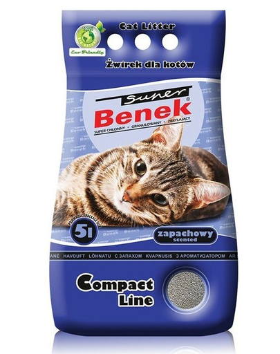 BENEK Super Compact nisip pentru litiera 5 l x 2 (10 l)  cu efect de calmare