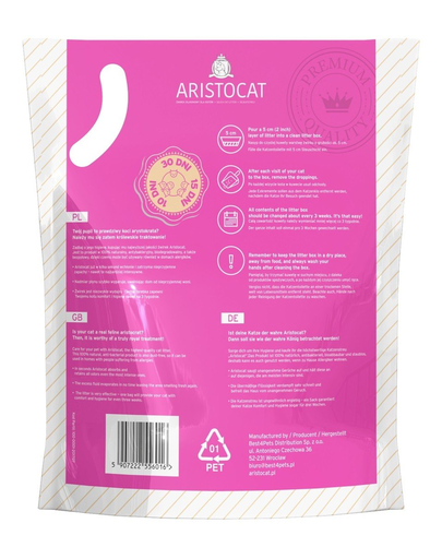 ARISTOCAT Nisip din silicon pentru litiera pisicilor, silica fara miros 3.8 L