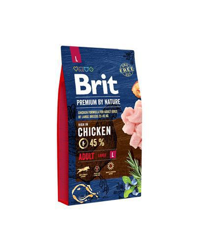 BRIT Premium By Nature Adult Large L Hrana Uscata Pentru Caini Adulti De Talie Mare, Cu Pui 8 Kg