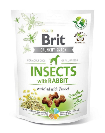 BRIT Care Dog Crunchy Crakcer Insect&amp;Rabbit Recompense pentru caini, cu insecte si iepure 200 g