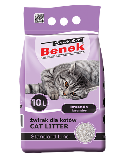 BENEK Super Standard Lavanda 10 L X 2 (20 L) Nisip Pentru Litiera Pisici