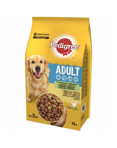 PEDIGREE Adult hrana uscata caini adulti, pui si legume 15kg