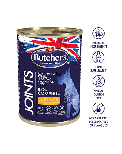 BUTCHER'S Functional Dog Joints hrana umeda cu pui in sos pentru caini 400 gr