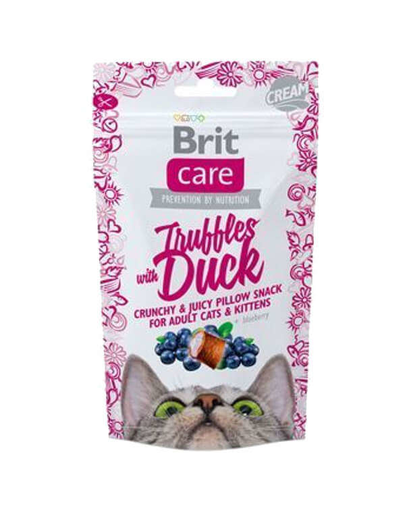 BRIT Care Cat Snack Truffles Duck recompense pentru pisici adulte si pisoi, cu rata 50 g