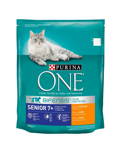 PURINA ONE Senior 7+ Hrana uscata pentru pisici senior, bogata in pui 800 g