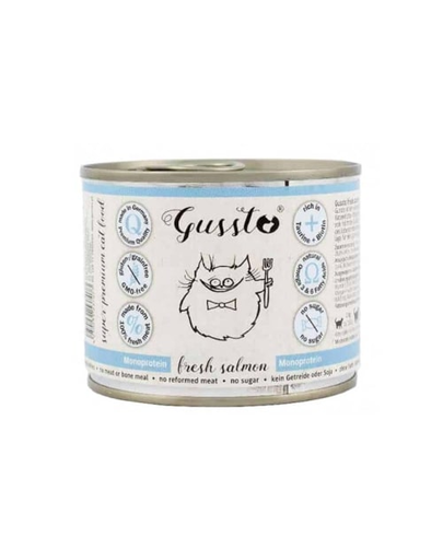 GUSSTO Cat Fresh Salmon Pachet Hrana Cu Somon, Pisici 6×200 G