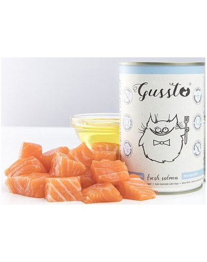 GUSSTO Cat Fresh Salmon Hrana Umeda Pisici, Somon 12×400 G