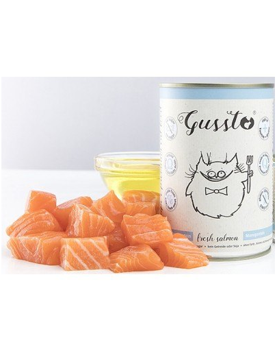 GUSSTO Cat Fresh Salmon hrana umeda pisici, somon 12×400 g 12x400