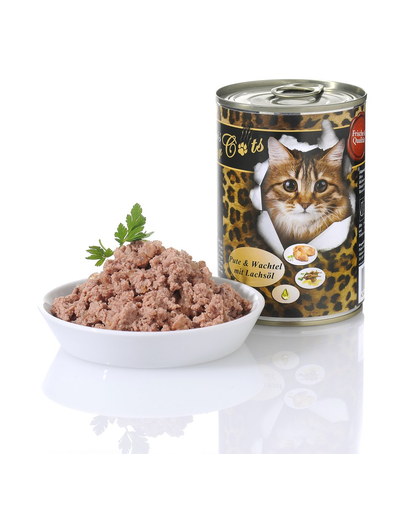 O’CANIS Hrana umeda pentru pisici adulte, cu prepelita, curcan si ulei de somon 400 g 400