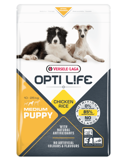 VERSELE-LAGA Opti Life Puppy Medium hrana uscata pentru caini juniori de talie medie, cu pasari de curte 12,5 kg 125 imagine 2022