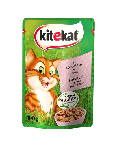 KITEKAT Hrană umedă pentru pisici somon în sos 24 x 100 g