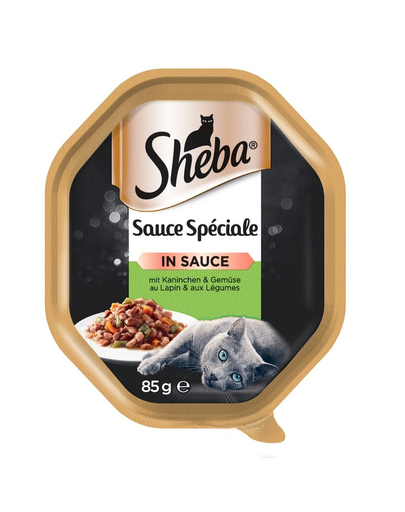 SHEBA Sauce Speciale 85g hrana umeda pisici, cu iepure si legume in sos