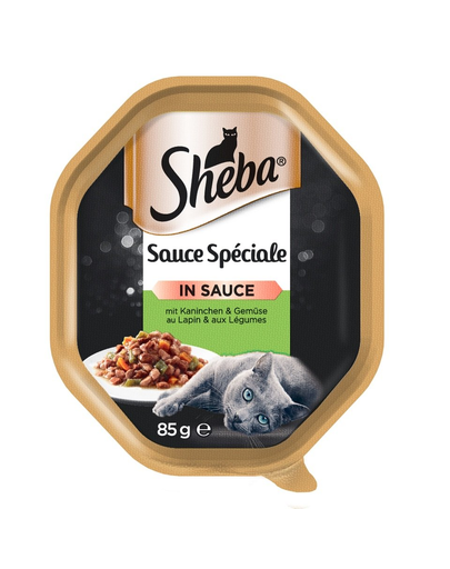 SHEBA Sauce Speciale 85g hrana umeda pisici, cu iepure si legume in sos