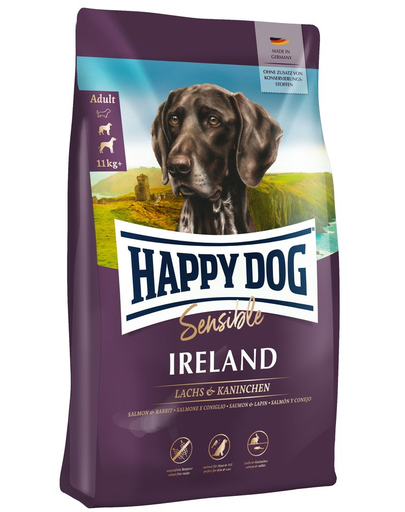 HAPPY DOG Supreme irland Hrana uscata caini adulti sensibili, cu somon si iepure 4 kg adulti