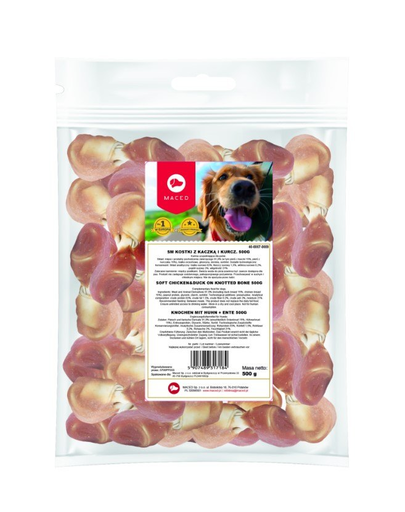Maced cuburi de rata si pui, pentru caini 500 g