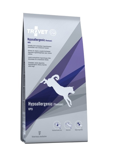 TROVET Hypoallergenic Venison VPD dieta veterinara caini cu hipersensibilitate alimentara 3 kg cu vanat alimentară imagine 2022