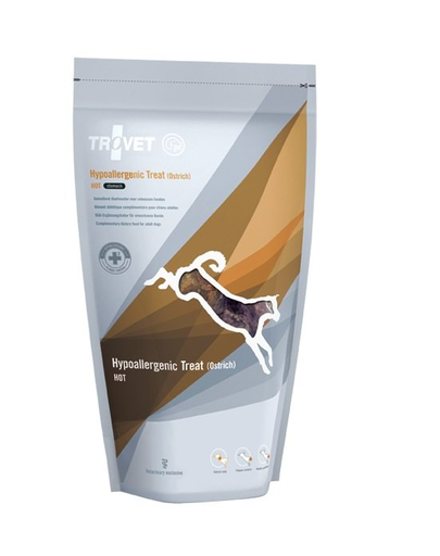 Trovet hypoallergenic treat ostrich hot recompensa caini hipoalergenica, cu strut 150 g