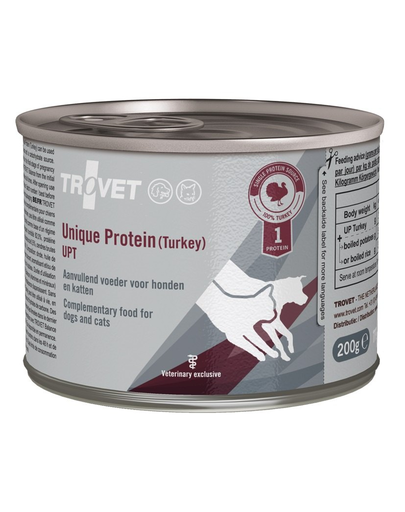 TROVET Unique Protein Turkey UPT 200 g monoproteina, caini si pisici 200