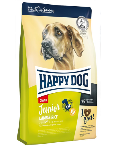 HAPPY DOG Junior Giant Lamb &amp; Rice 15 kg hrana caini tineri talie foarte mare