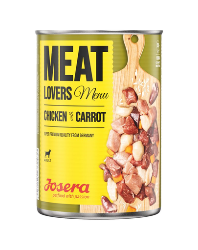 JOSERA Meatlovers Menu Hrana Umeda Pentru Caini, Pui Si Morcov 6×800 G