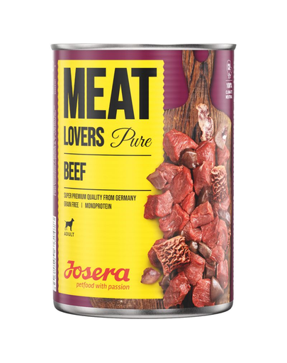 JOSERA Meatlovers Pure Hrana Umeda Monoproteica Pentru Caini, Cu Vita 6×800 G