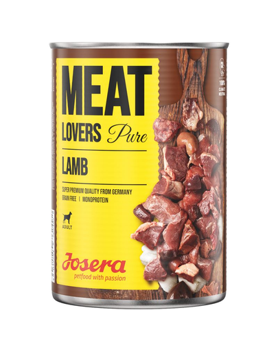 JOSERA Meatlovers Pure Hrana Umeda Monoproteica Pentru Caini, Cu Miel 6×400 G
