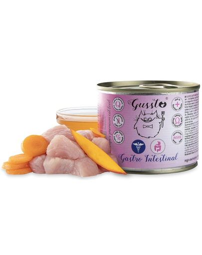 GUSSTO Vet Gastro Intestinal pentru probleme gastrice curcan 200 gr