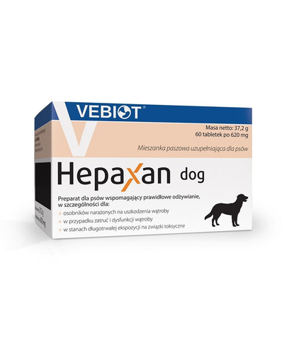 VEBIOT Hepaxan dog 60 tab. supliment suport hepatic pentru caini alimentare