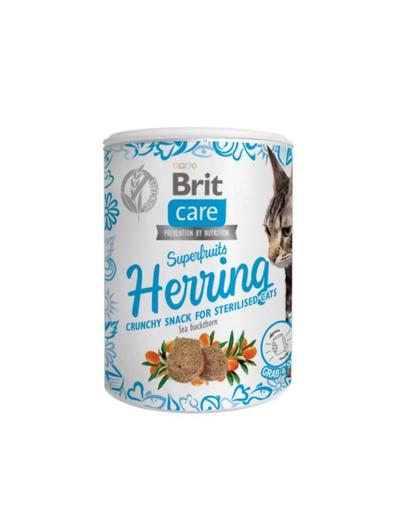 BRIT Care Cat Snack Superfruits recompense pentru pisici sterilizate, cu hering 100 g 100
