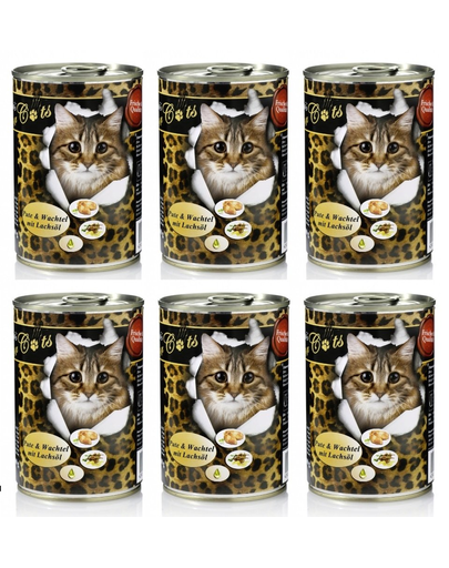 O’CANIS Hrana umeda pentru pisici adulte, cu prepelita, curcan si ulei de somon 400 g x 6 buc. 400