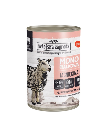 WIEJSKA ZAGRODA Hrana monoproteica pentru pisici, cu miel 400g 400g imagine 2022