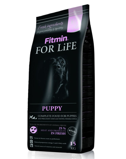 FITMIN For Life Puppy Hrana uscata caini junior si femele gestante, cu carne de pasare 15 kg