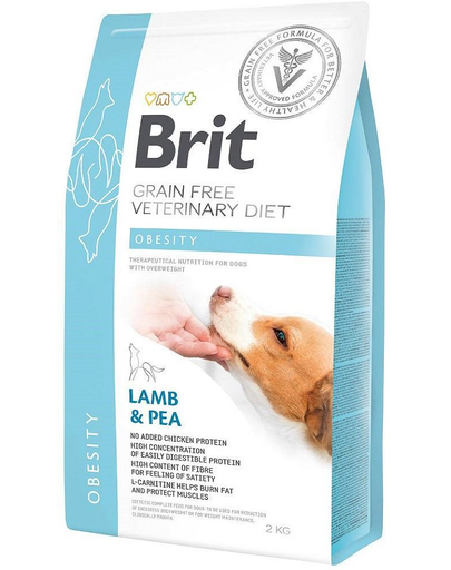 BRIT Veterinary Diets Dog Obesity Dieta veterinara pentru caini supraponderali, cu miel 2 kg 4pet.ro