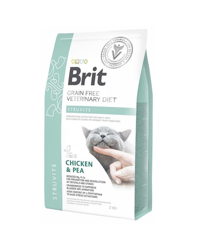 BRIT Veterinary Diets Cat Struvite Dieta veterinara pentru pisici adulte cu probleme ale tractului urinare inferior 2 kg adulte