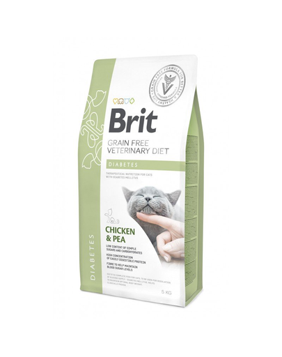  BRIT Veterinary Diets Cat Diabetes Dieta veterinara pentru pisici cu diabet, cu pui si mazare 5 kg 