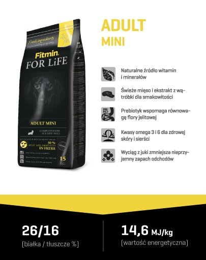 FITMIN Dog for life adult mini 15 kg