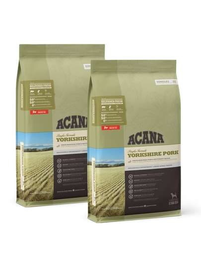 ACANA Yorkshire Pork hrana uscata pentru caini cu alergii alimentare 22,8 kg (2 x 11,4 kg)